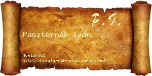 Paszternák Iván névjegykártya